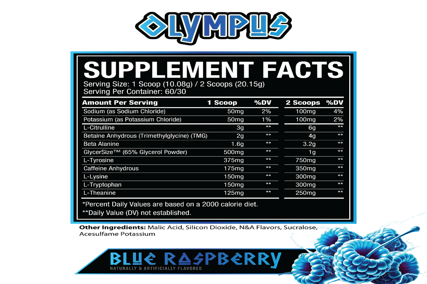 Blue Raspberry High Stim Pre-Workout (Zues)